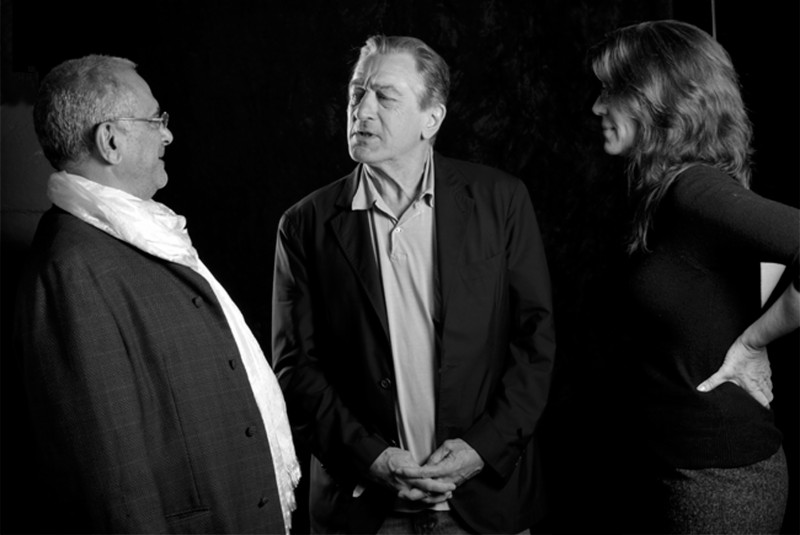 José Ramos-Horta, Robert De Niro, Mary Wald, taping for UDHR campaign,